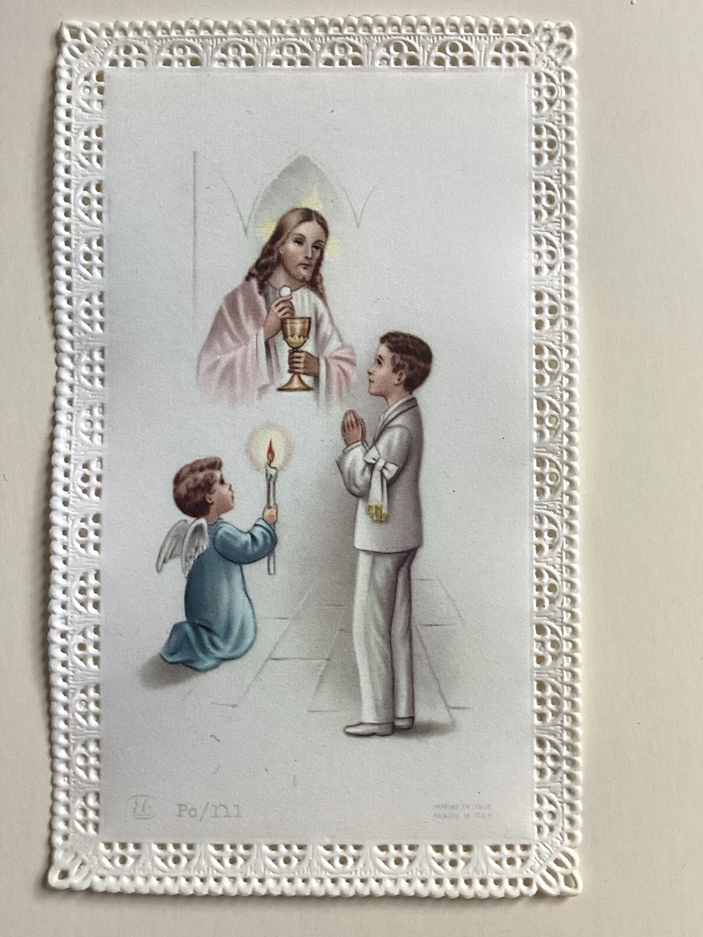 10 Lace Prayer first communion Holy cards printed in Italy